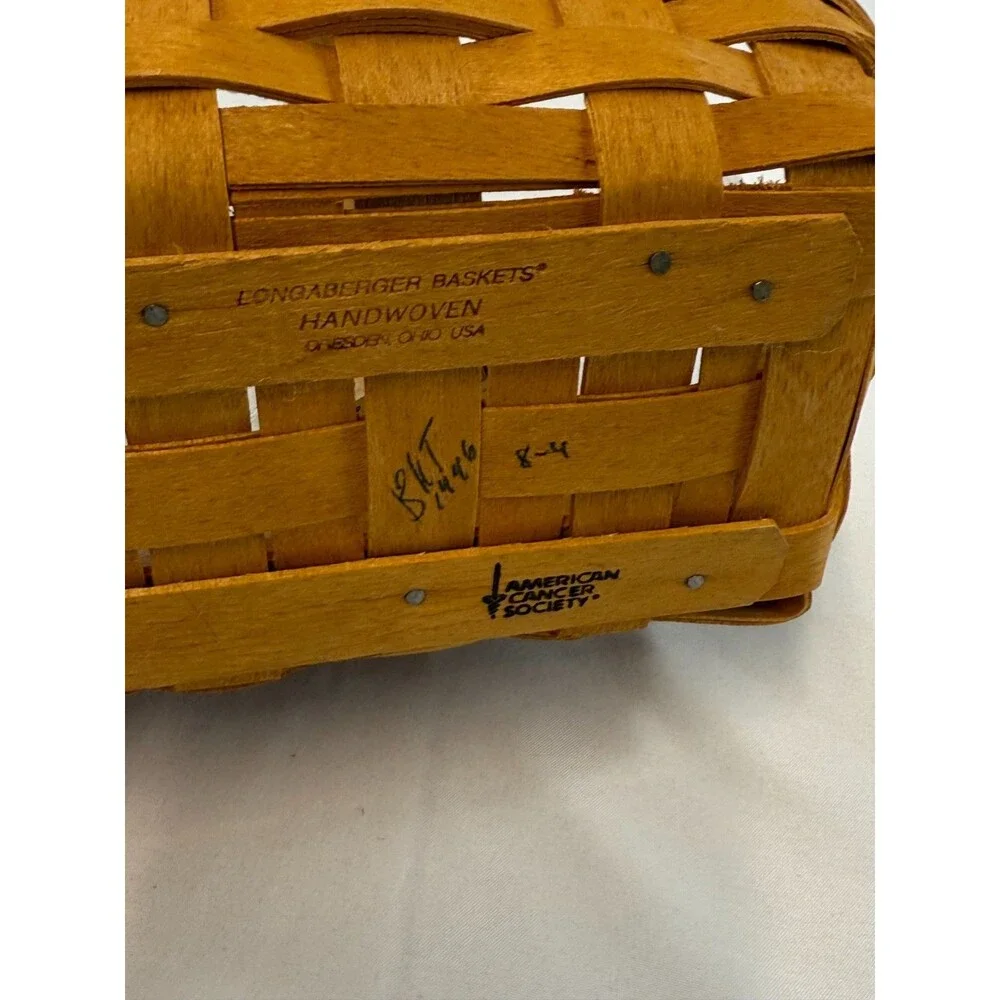 1996 Longaberger Horizon of Hope Basket w/Protector 6.75